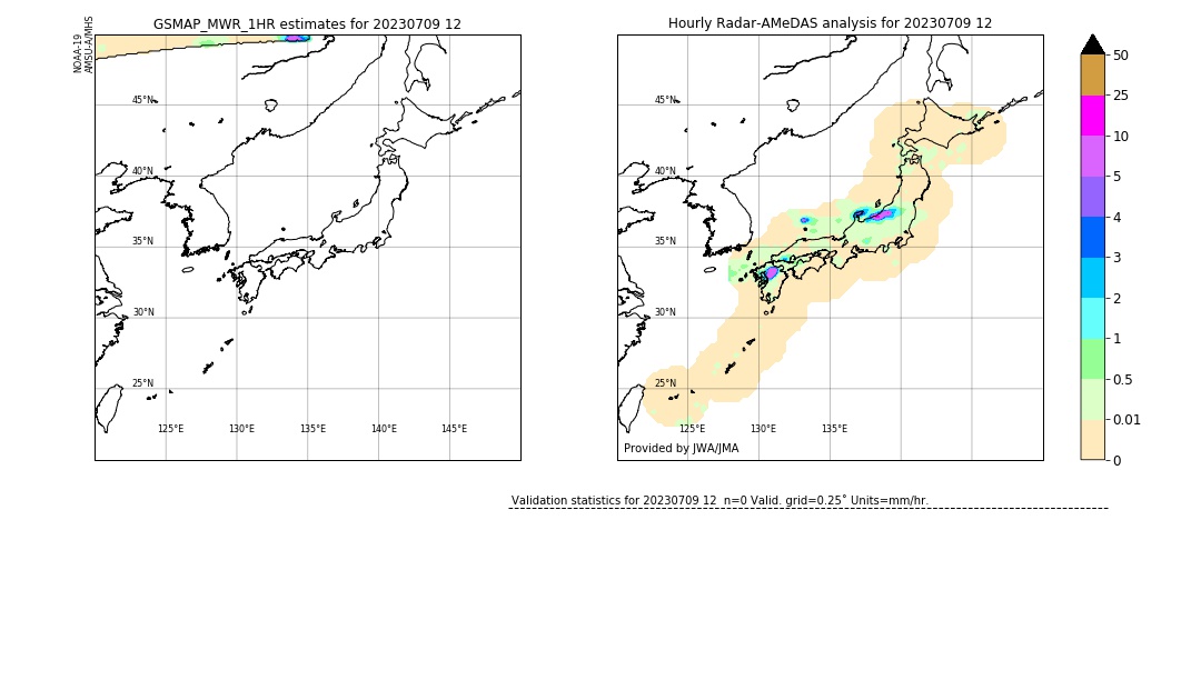 GSMaP MWR validation image. 2023/07/09 12