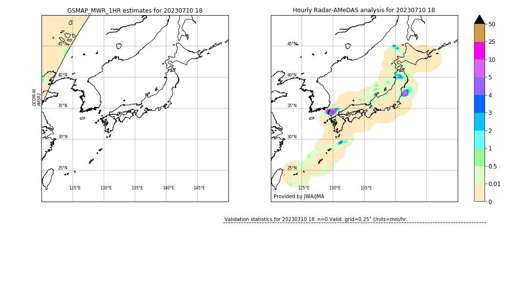 GSMaP MWR validation image. 2023/07/10 18