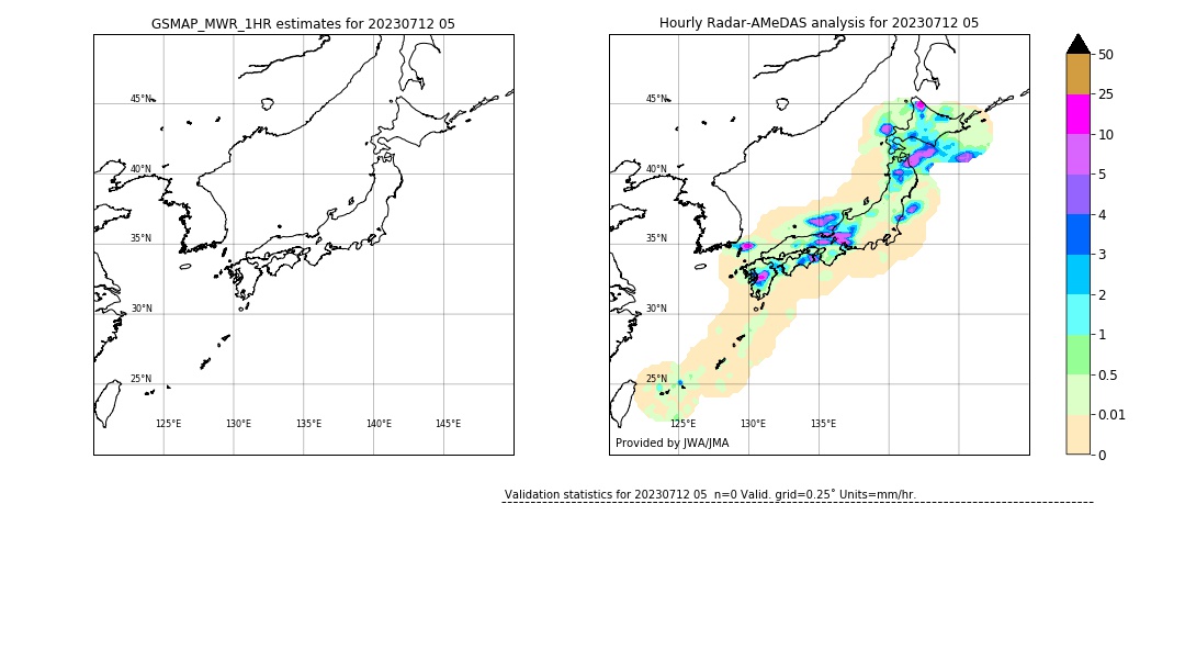 GSMaP MWR validation image. 2023/07/12 05