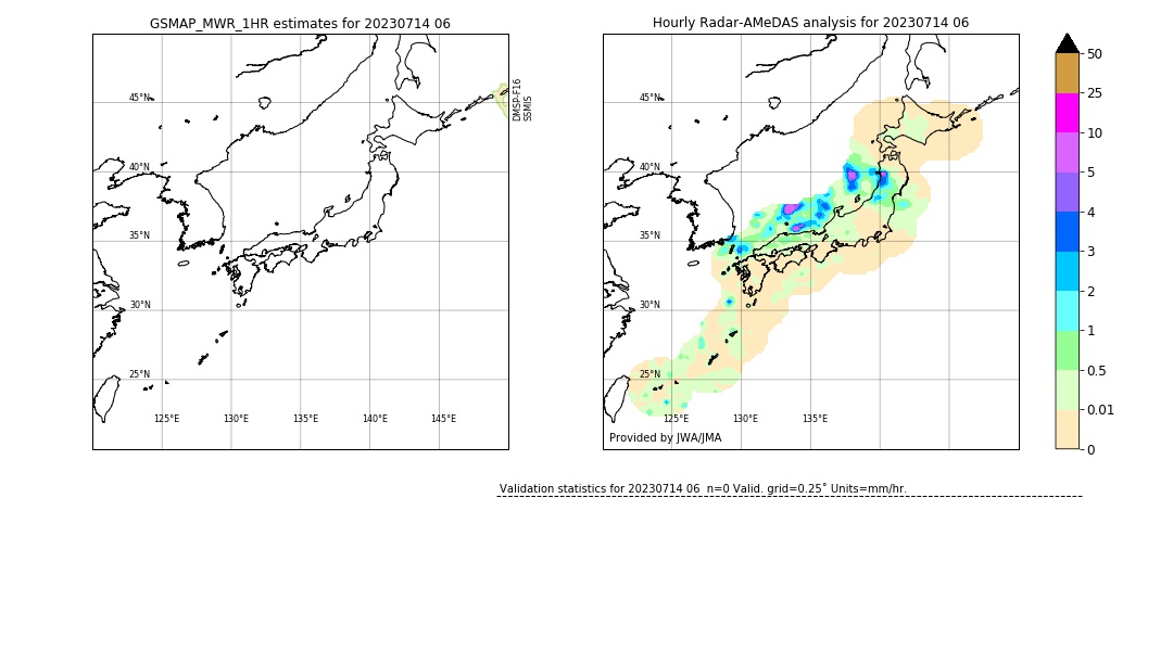 GSMaP MWR validation image. 2023/07/14 06