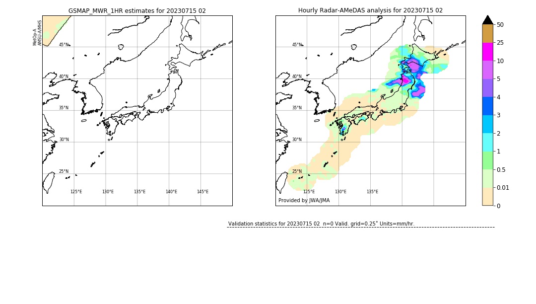 GSMaP MWR validation image. 2023/07/15 02