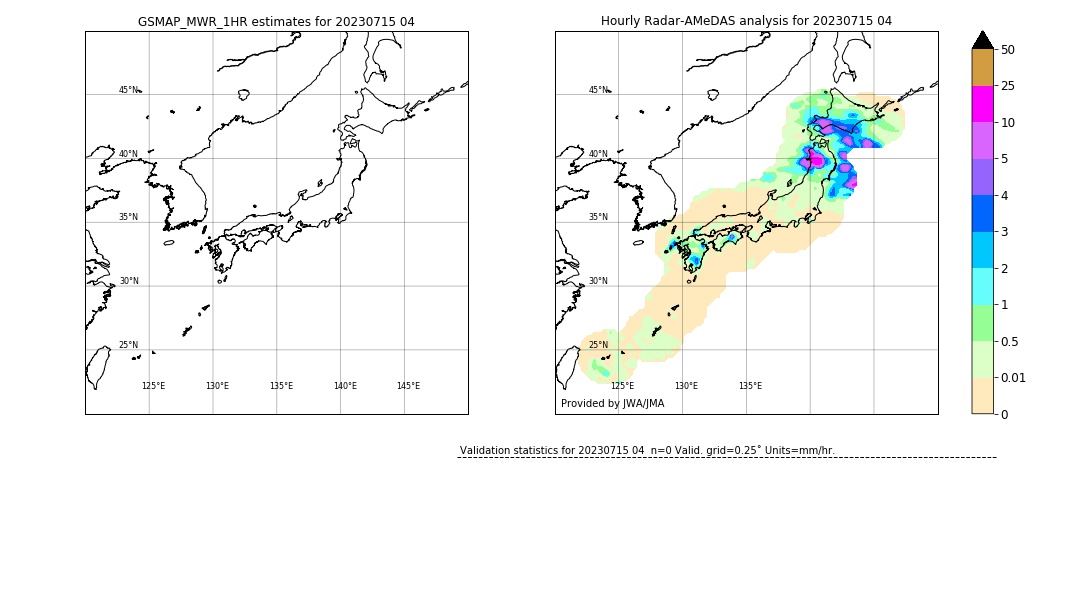 GSMaP MWR validation image. 2023/07/15 04