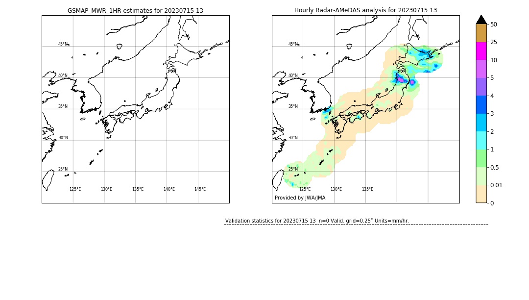 GSMaP MWR validation image. 2023/07/15 13