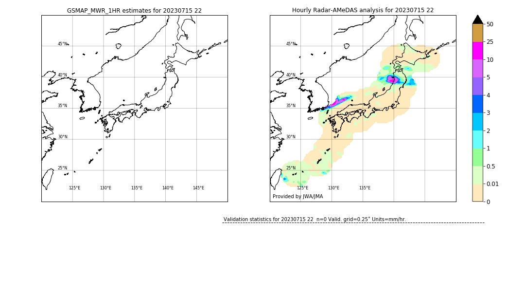 GSMaP MWR validation image. 2023/07/15 22