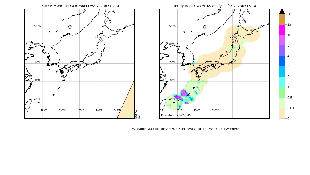 GSMaP MWR validation image. 2023/07/16 14