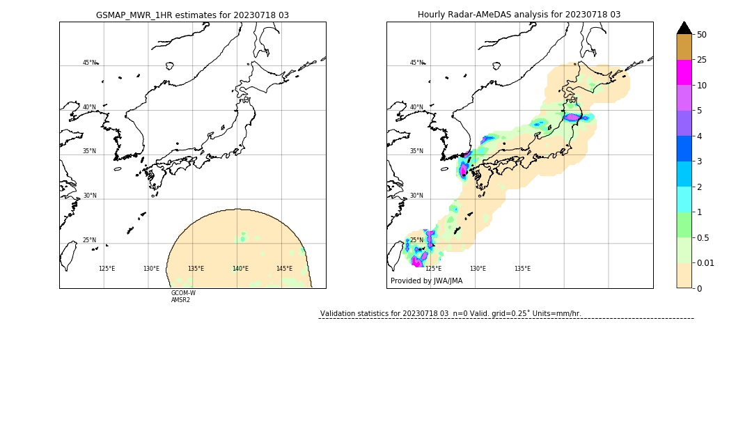 GSMaP MWR validation image. 2023/07/18 03