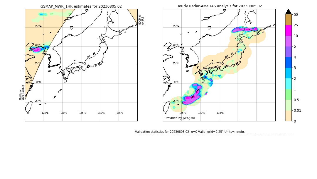 GSMaP MWR validation image. 2023/08/05 02