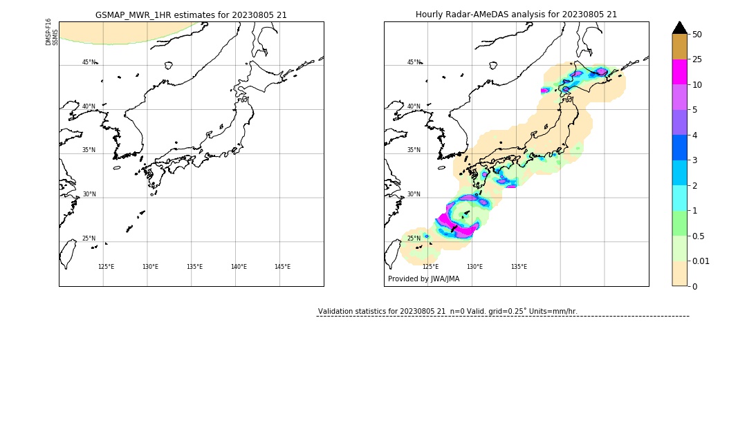 GSMaP MWR validation image. 2023/08/05 21