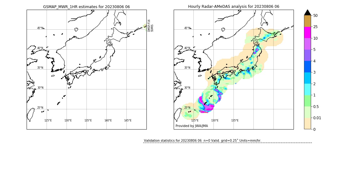 GSMaP MWR validation image. 2023/08/06 06