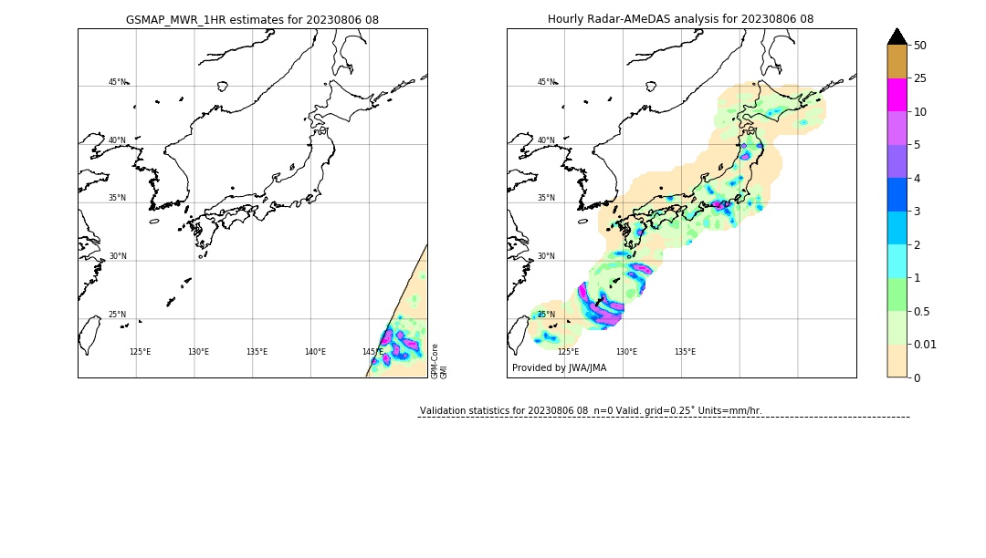 GSMaP MWR validation image. 2023/08/06 08