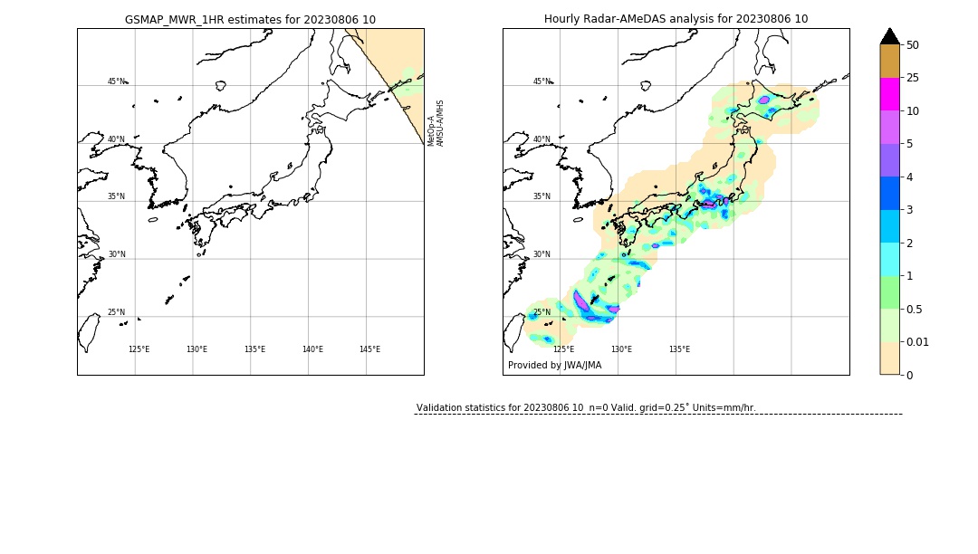 GSMaP MWR validation image. 2023/08/06 10