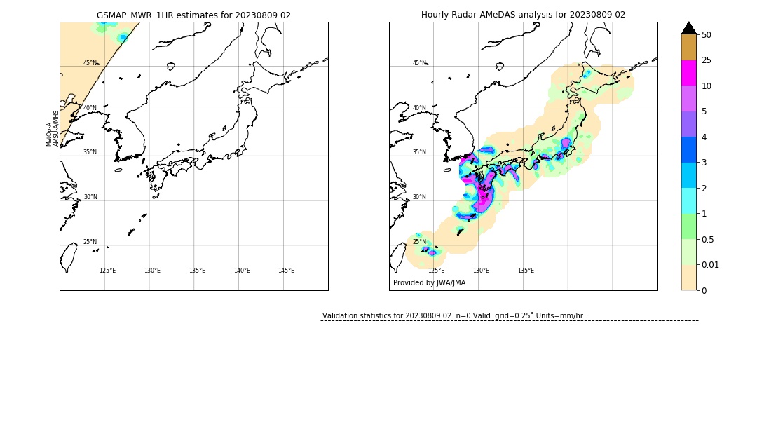 GSMaP MWR validation image. 2023/08/09 02