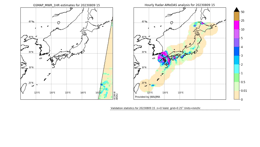 GSMaP MWR validation image. 2023/08/09 15