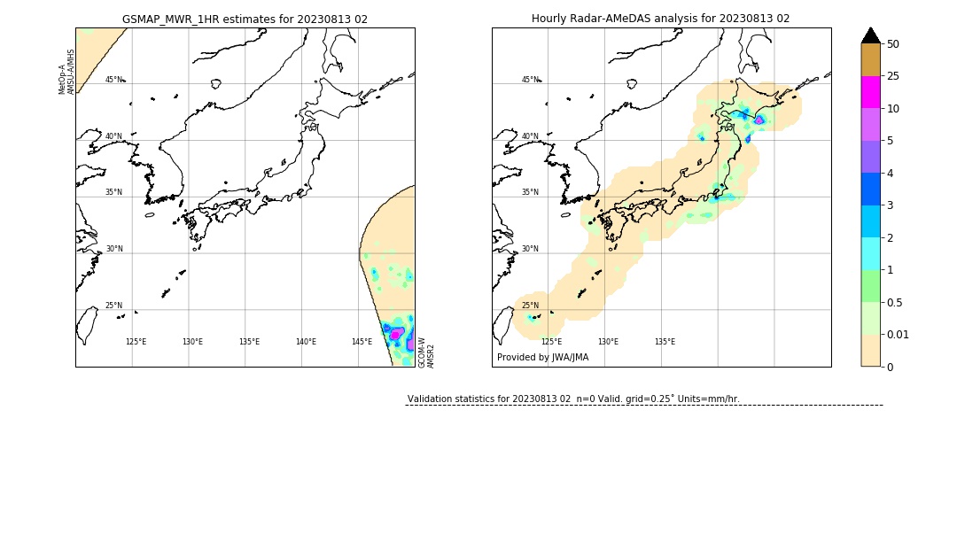 GSMaP MWR validation image. 2023/08/13 02