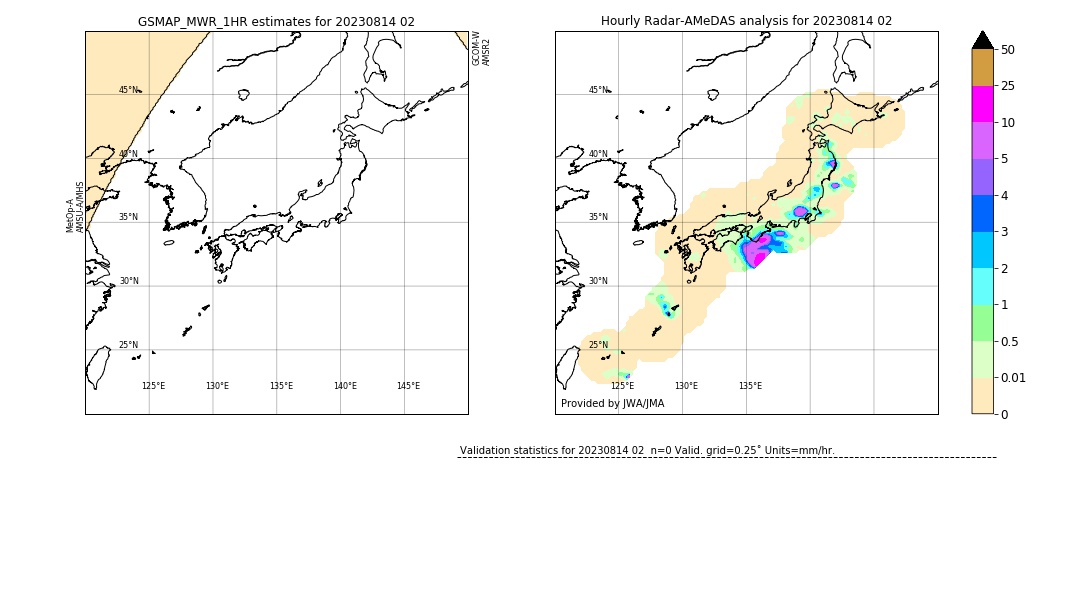 GSMaP MWR validation image. 2023/08/14 02