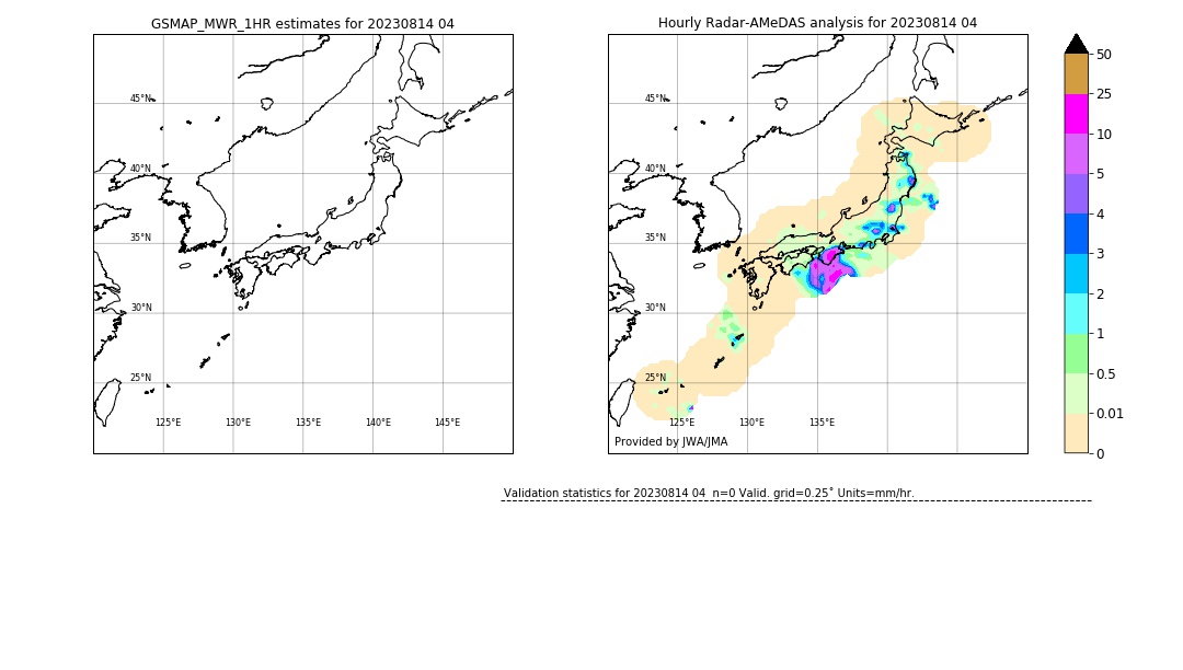 GSMaP MWR validation image. 2023/08/14 04