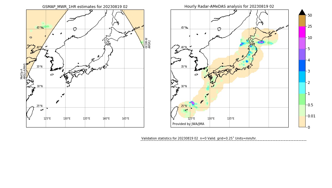 GSMaP MWR validation image. 2023/08/19 02