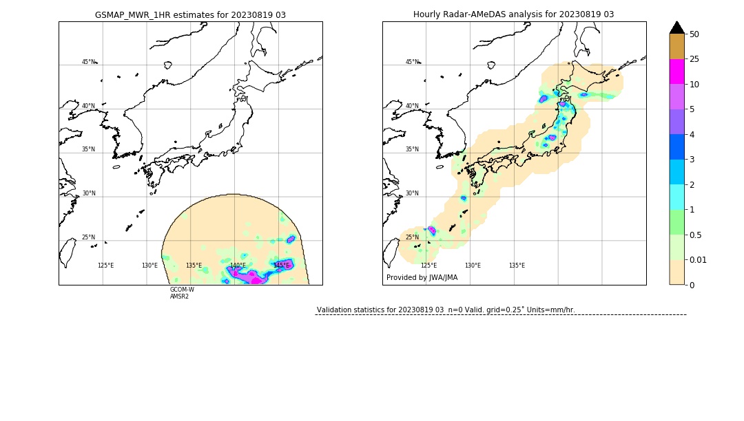 GSMaP MWR validation image. 2023/08/19 03