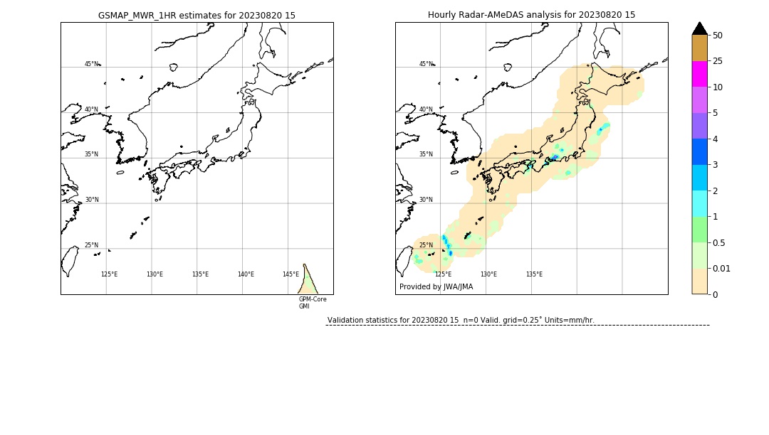 GSMaP MWR validation image. 2023/08/20 15