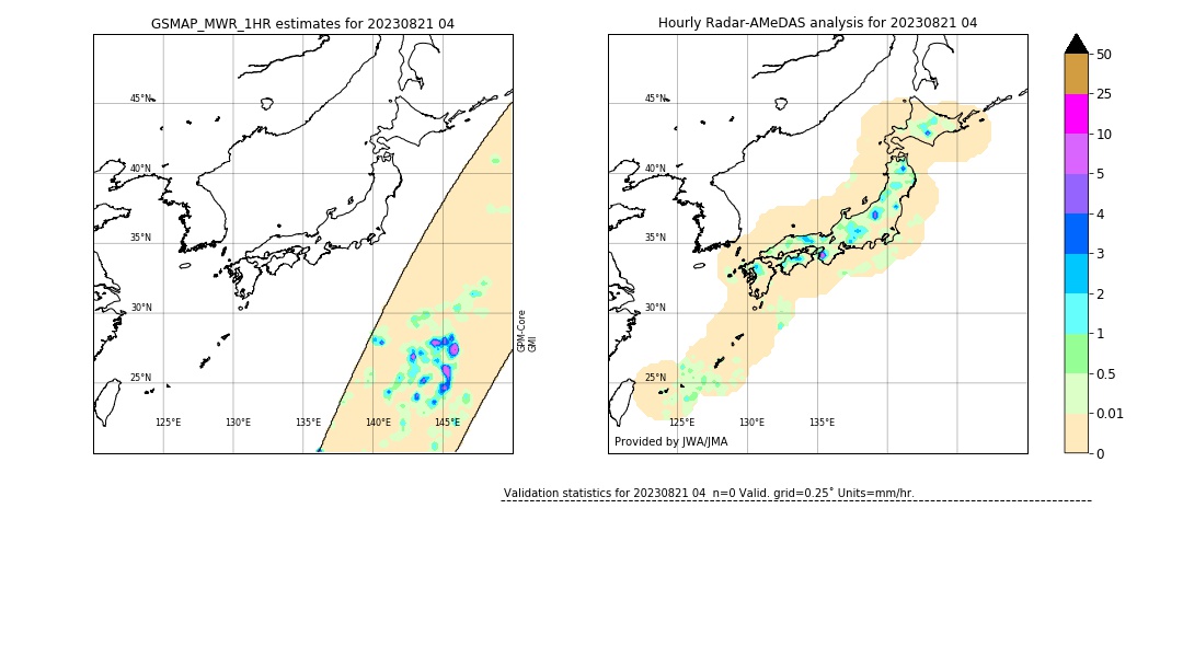 GSMaP MWR validation image. 2023/08/21 04