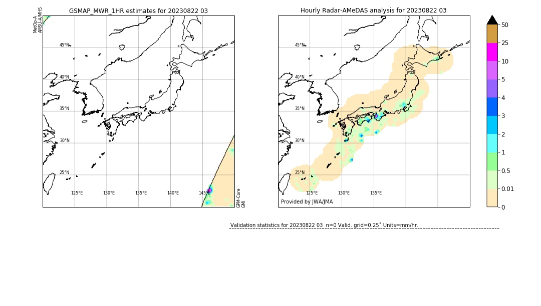 GSMaP MWR validation image. 2023/08/22 03