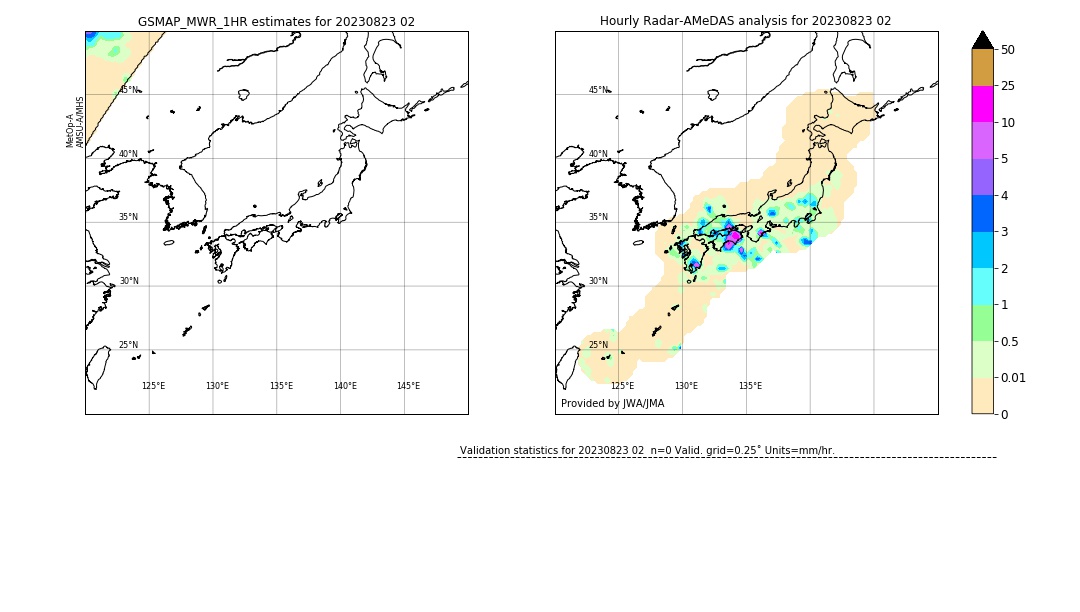 GSMaP MWR validation image. 2023/08/23 02