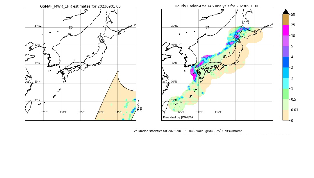 GSMaP MWR validation image. 2023/09/01 00