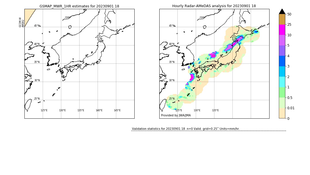 GSMaP MWR validation image. 2023/09/01 18