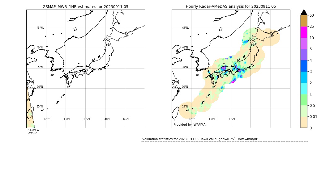 GSMaP MWR validation image. 2023/09/11 05