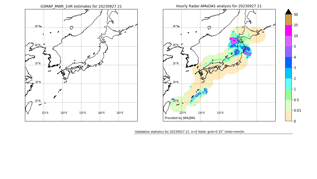 GSMaP MWR validation image. 2023/09/27 21