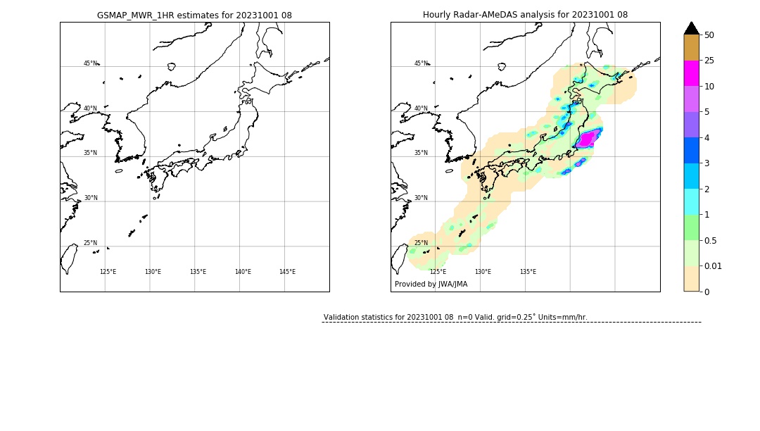 GSMaP MWR validation image. 2023/10/01 08