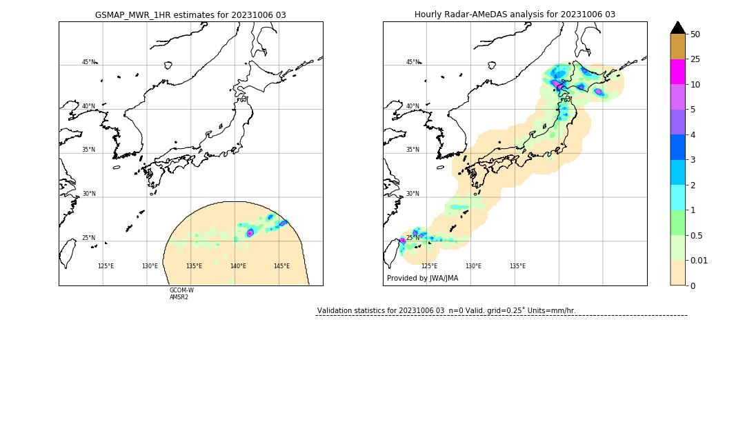 GSMaP MWR validation image. 2023/10/06 03