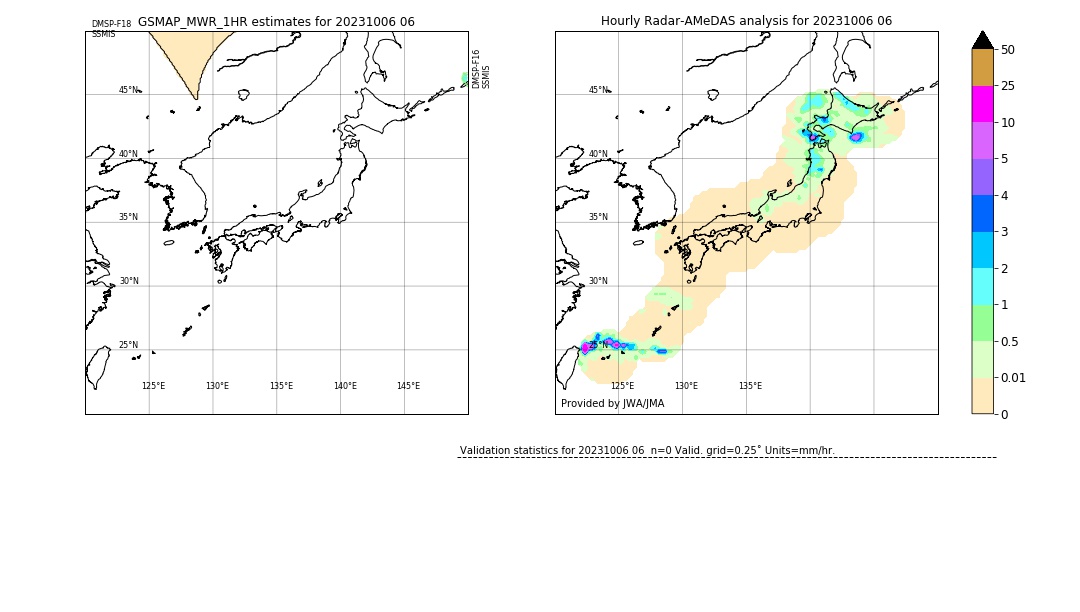 GSMaP MWR validation image. 2023/10/06 06