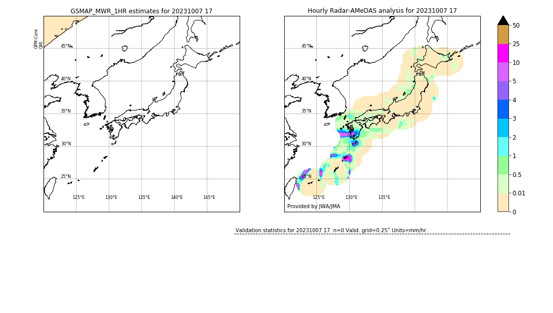 GSMaP MWR validation image. 2023/10/07 17