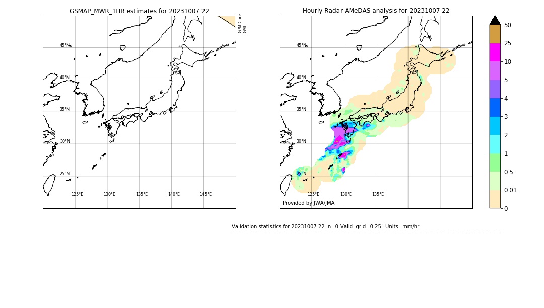 GSMaP MWR validation image. 2023/10/07 22