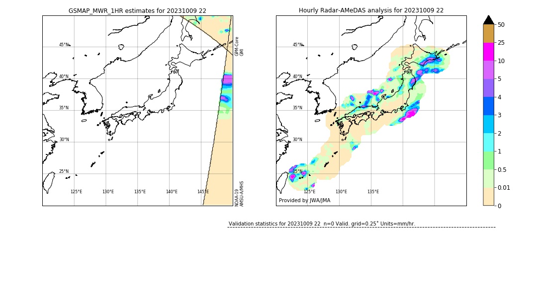 GSMaP MWR validation image. 2023/10/09 22