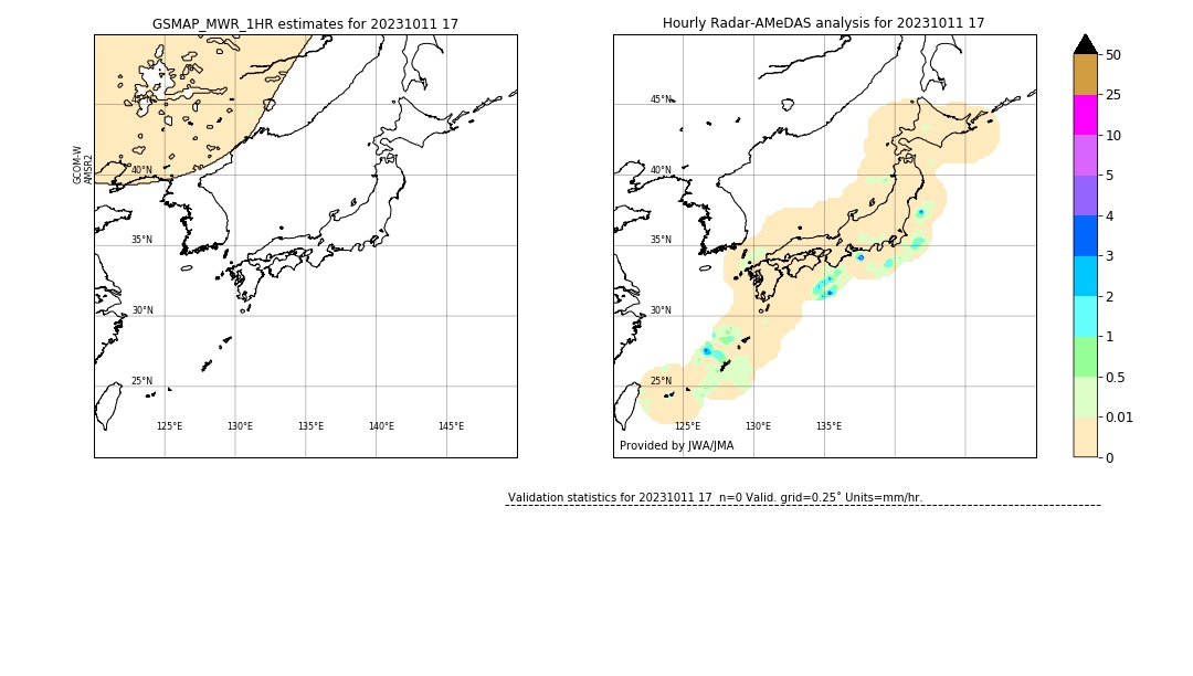 GSMaP MWR validation image. 2023/10/11 17