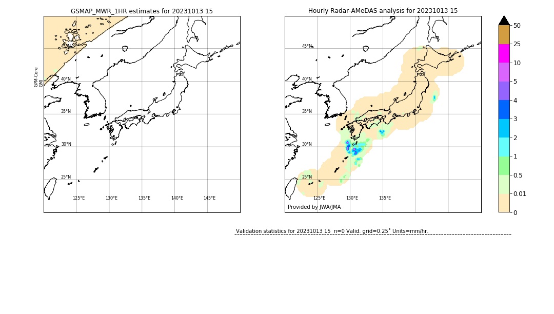 GSMaP MWR validation image. 2023/10/13 15