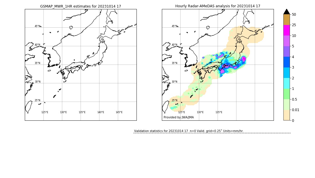 GSMaP MWR validation image. 2023/10/14 17