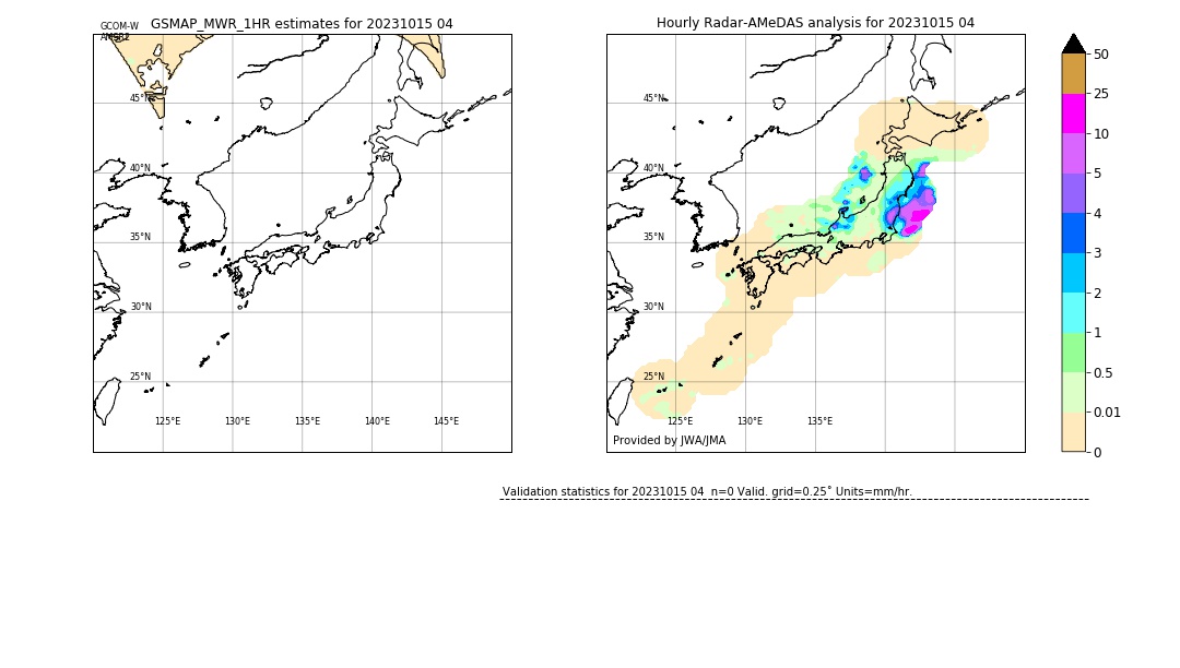 GSMaP MWR validation image. 2023/10/15 04