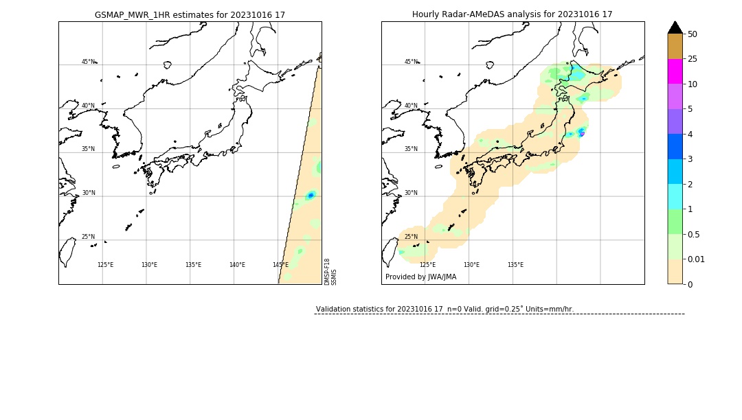 GSMaP MWR validation image. 2023/10/16 17