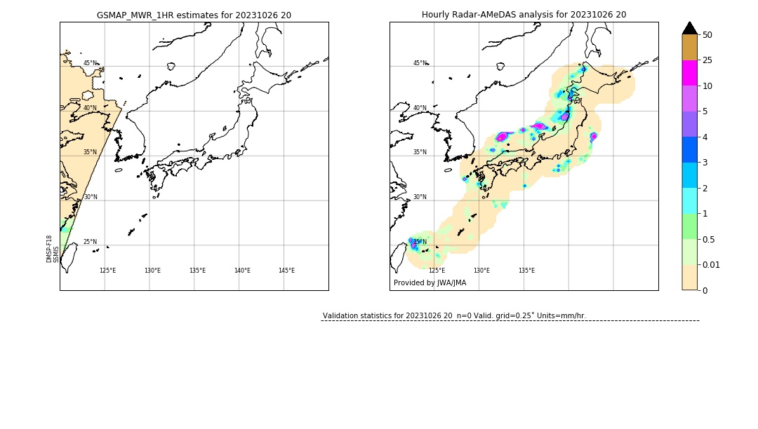 GSMaP MWR validation image. 2023/10/26 20