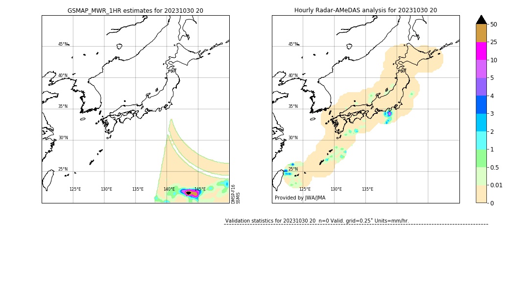 GSMaP MWR validation image. 2023/10/30 20