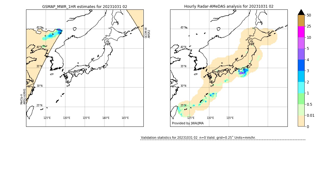 GSMaP MWR validation image. 2023/10/31 02