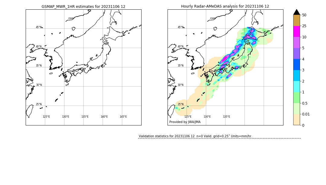 GSMaP MWR validation image. 2023/11/06 12