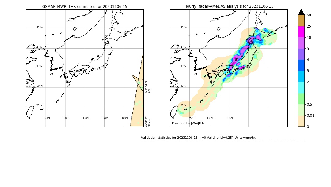 GSMaP MWR validation image. 2023/11/06 15