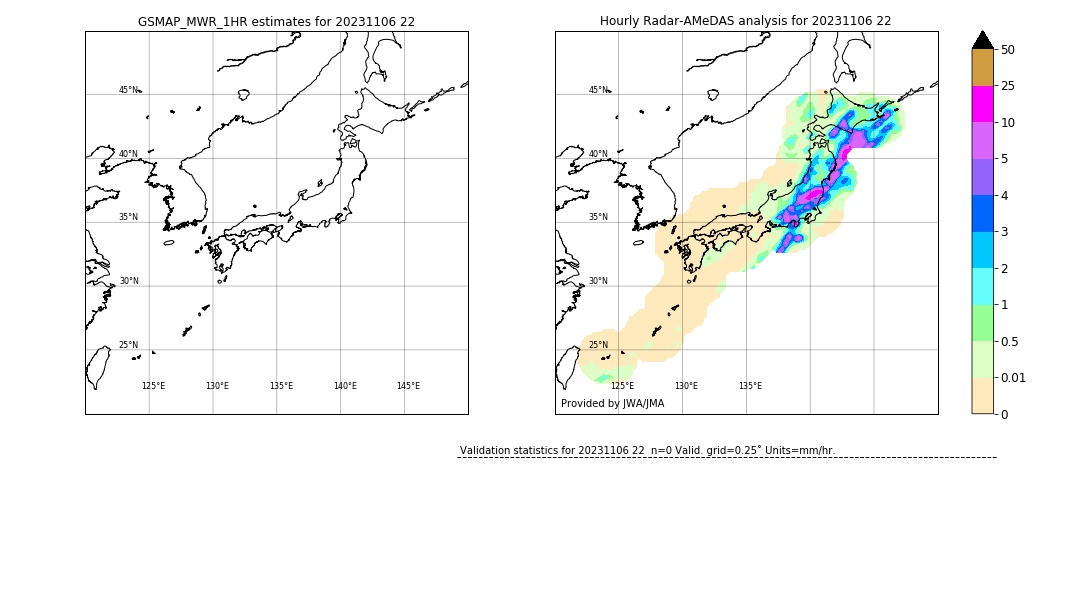 GSMaP MWR validation image. 2023/11/06 22