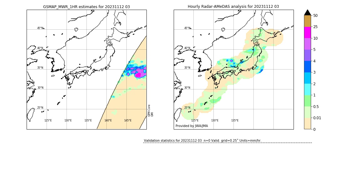 GSMaP MWR validation image. 2023/11/12 03