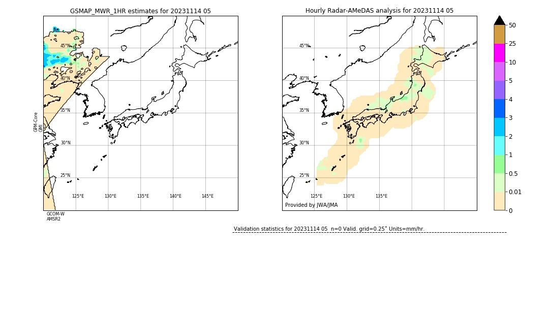 GSMaP MWR validation image. 2023/11/14 05