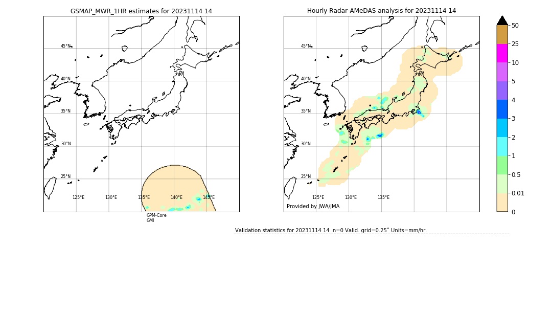 GSMaP MWR validation image. 2023/11/14 14